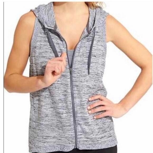 Athleta Zip Up Athletic Sleeveless Hooded Vest Size XS Gray - Picture 1 of 11